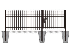 144FT Industrial Ornamental Fencing Line 7'×4' (20 Panels & 1 Gate)