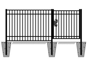 284FT Industrial Ornamental Fencing Line 7’×5’ (40 Panels & 1 Gate)