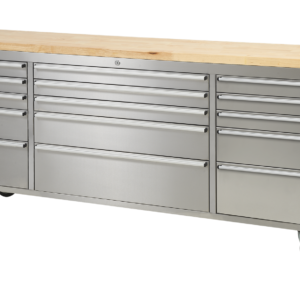 72” Stainless Steel 15 Drawers Workbench with Wheels