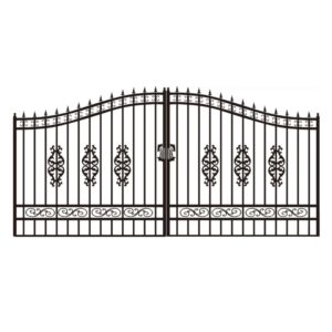 14FT Driveway Wrought Iron Gate (Artwork "Flower")