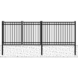 148FT Industrial Ornamental Fencing Line 7’×5’ (20 Panels & 2 Gates)