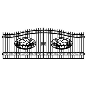 20FT Driveway Iron Gate (Artwork "Deer")