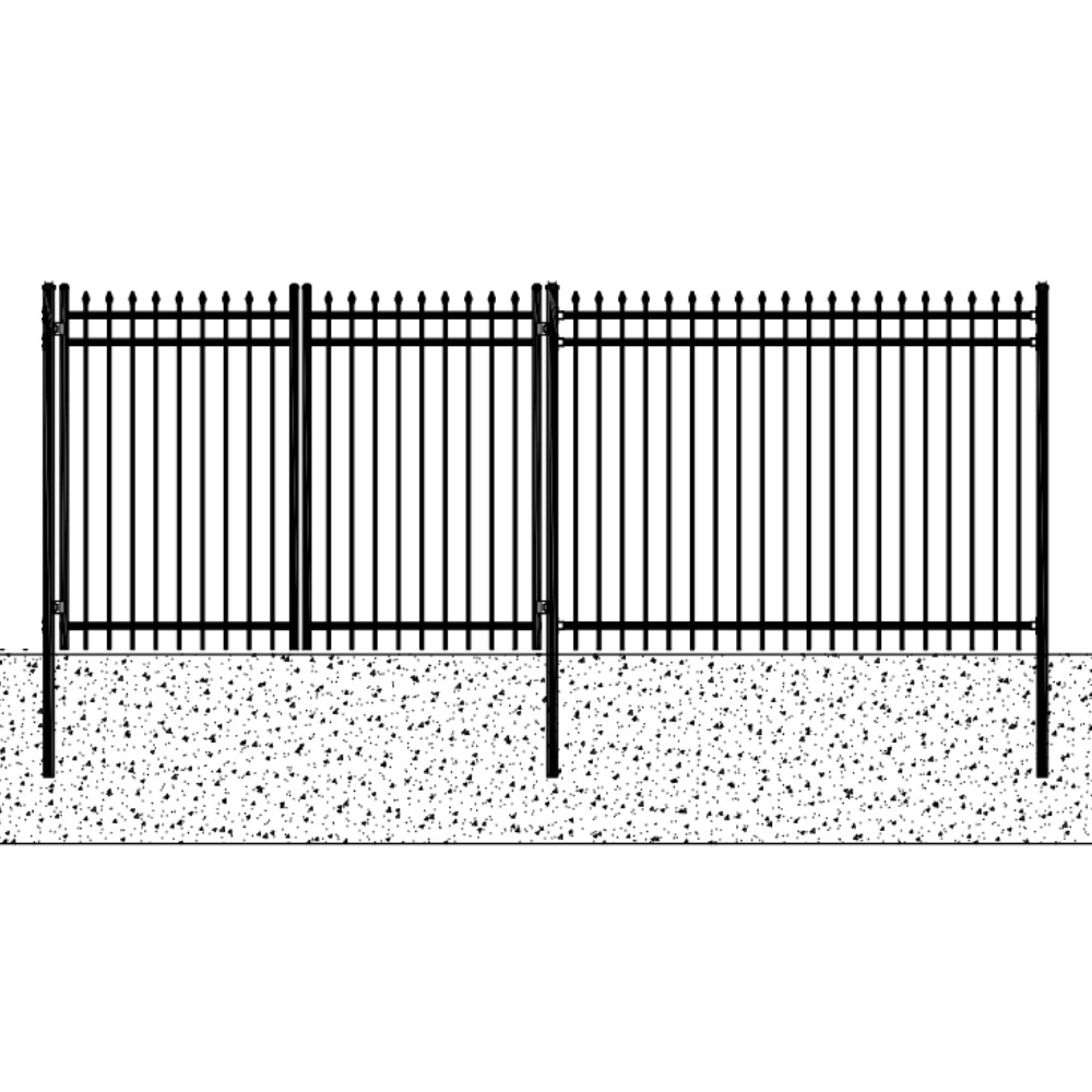 168FT Industrial Ornamental Fencing Line 8'x6'(20 Panels & 2 Gates)